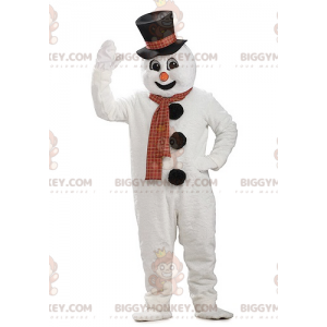 BIGGYMONKEY™ jättiläinen lumiukon maskottiasu hatulla -
