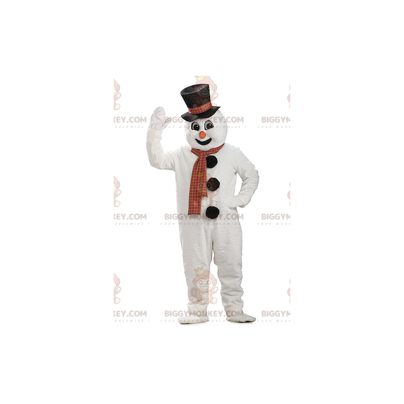 Disfraz de mascota de muñeco de nieve gigante con sombrero