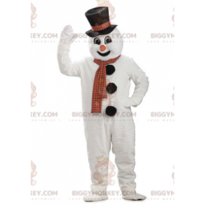 Disfraz de mascota de muñeco de nieve gigante con sombrero