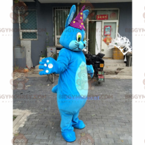 Blue Bunny BIGGYMONKEY™ Mascot Costume With Star Hat –