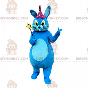 Blue Bunny BIGGYMONKEY™ Mascot Costume With Star Hat –