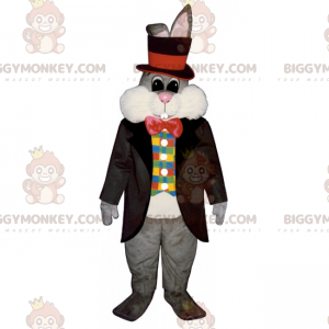 BIGGYMONKEY™ Kaninchen-Maskottchen-Kostüm im Zauberer-Outfit -