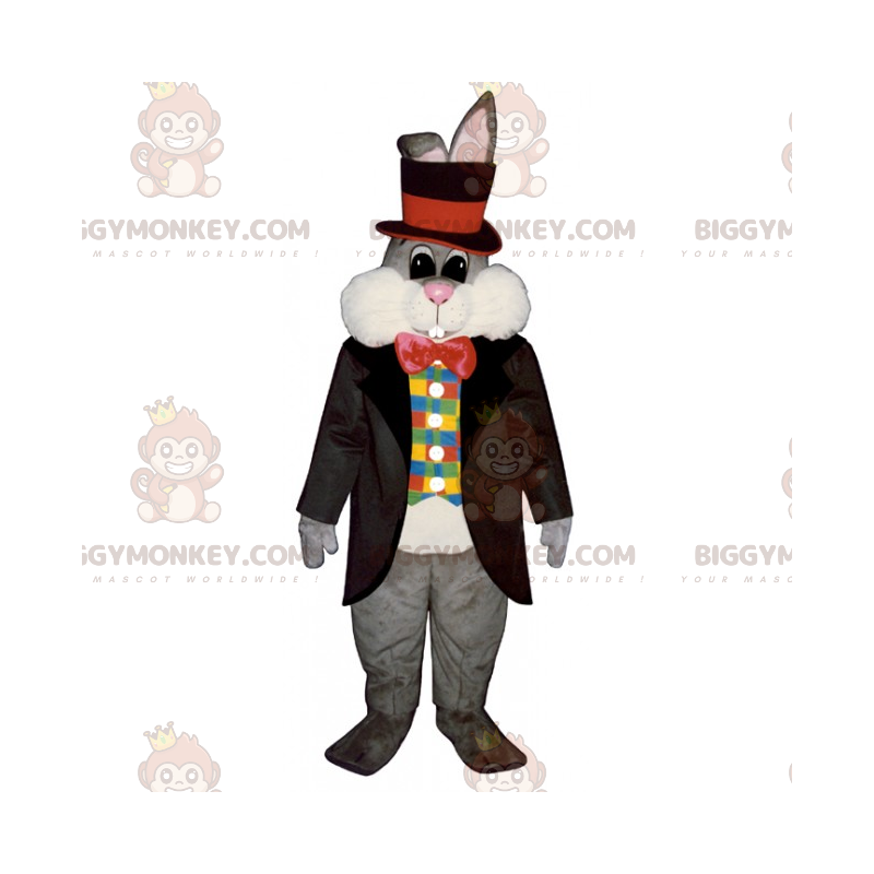 Kostým maskota králíka BIGGYMONKEY™ v kouzelnickém oblečení –