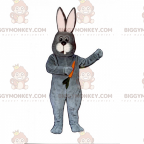 BIGGYMONKEY™ Costume da mascotte Coniglio grigio con carota -