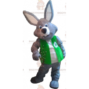 BIGGYMONKEY™ grijs konijn mascottekostuum met jasje -