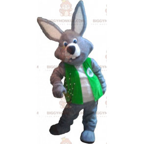 Costume de mascotte BIGGYMONKEY™ de lapin gris avec son veston