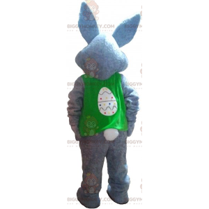 Στολή μασκότ BIGGYMONKEY™ Grey Rabbit με σακάκι -