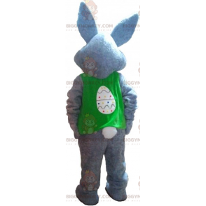 Costume de mascotte BIGGYMONKEY™ de lapin gris avec son veston