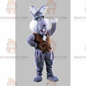 BIGGYMONKEY™ Costume da mascotte di coniglio grigio con giacca