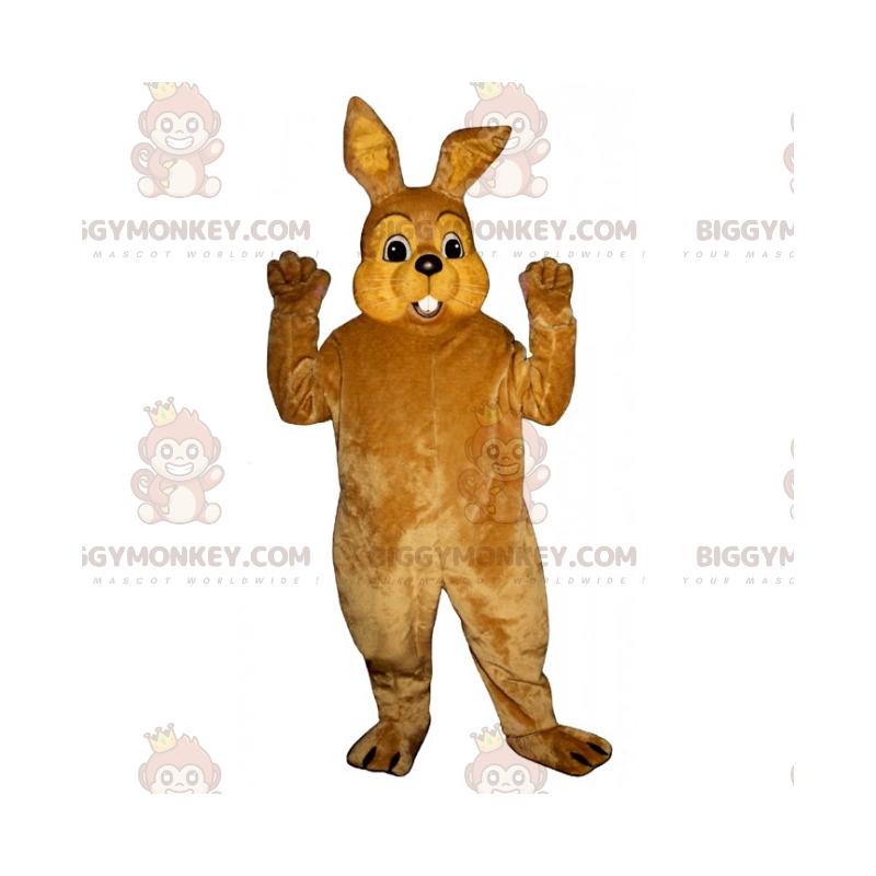 Kostým maskota BigGYMONKEY™ hnědého králíka s velkýma očima –