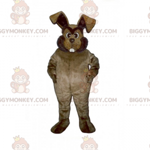 Costume de mascotte BIGGYMONKEY™ de lapin marron avec des