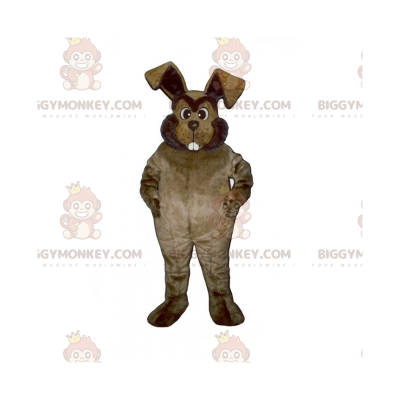 Big Teeth Brown Bunny BIGGYMONKEY™ Maskottchen-Kostüm -