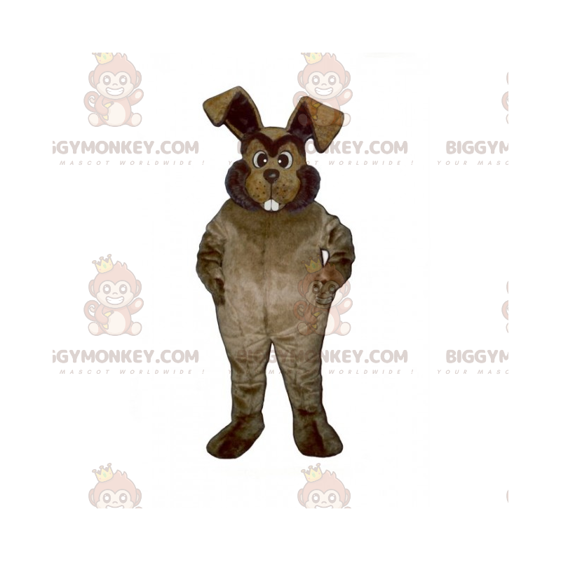 Costume de mascotte BIGGYMONKEY™ de lapin marron avec des