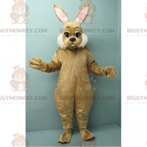 Costume mascotte BIGGYMONKEY™ coniglio marrone e guance bianche