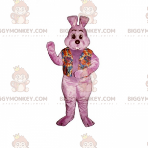 Disfraz de mascota Pink Bunny BIGGYMONKEY™ con camisa floral -