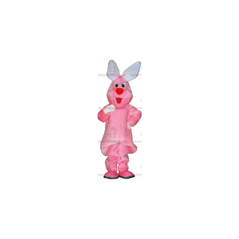 Pluche roze konijn BIGGYMONKEY™ mascottekostuum -