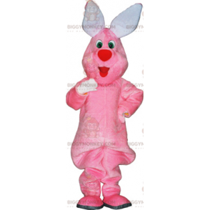 Costume de mascotte BIGGYMONKEY™ de lapin rose en peluche -