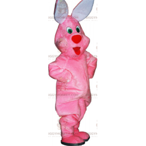 Costume de mascotte BIGGYMONKEY™ de lapin rose en peluche -