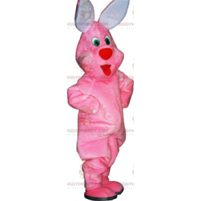 Costume mascotte coniglietto rosa BIGGYMONKEY™ in peluche -