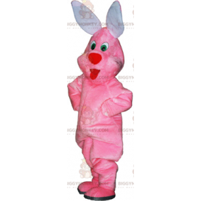 Costume de mascotte BIGGYMONKEY™ de lapin rose en peluche -