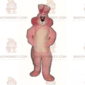 Costume da mascotte BIGGYMONKEY™ coniglio rosa e bianco -