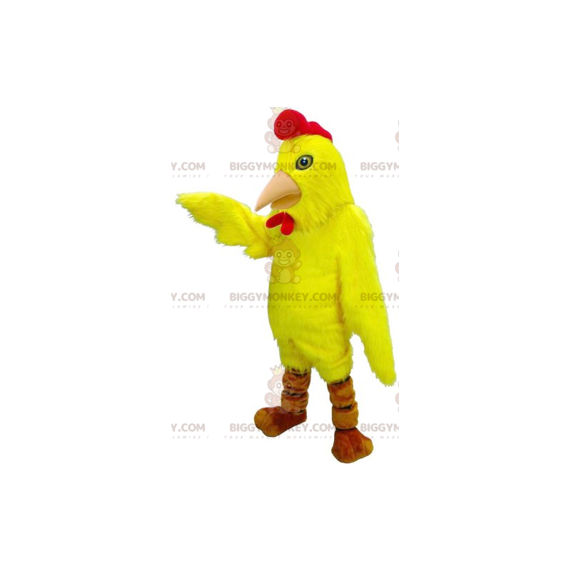 Costume de mascotte BIGGYMONKEY™ d'oiseau de poule de coq jaune