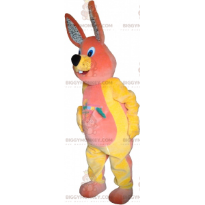 Costume de mascotte BIGGYMONKEY™ de lapin orange et jaune avec