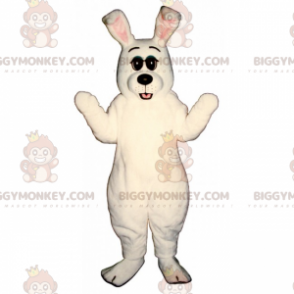 All White Rabbit Black Nose BIGGYMONKEY™ mascottekostuum -