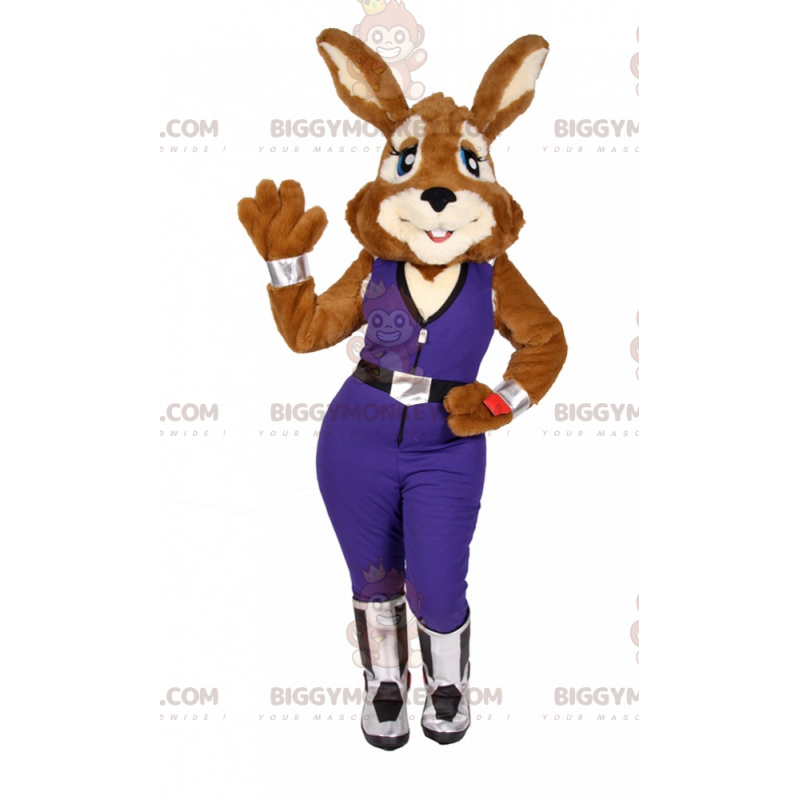 Costume de mascotte BIGGYMONKEY™ de lapine avec combinaison -