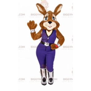 Bunny BIGGYMONKEY™ Mascot Costume with Jumpsuit -