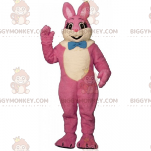 BIGGYMONKEY™ Pink Bunny Mascot Costume with Bow Tie -