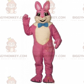 Στολή μασκότ BIGGYMONKEY™ Pink Bunny με παπιγιόν -