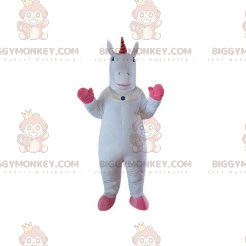 White Unicorn with Pink Legs BIGGYMONKEY™ Mascot Costume –