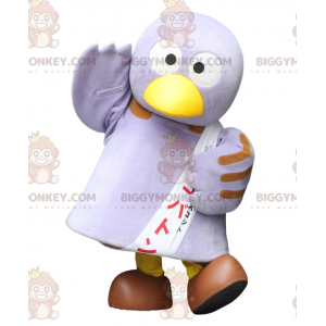Costume de mascotte BIGGYMONKEY™ de gros oiseau violet très