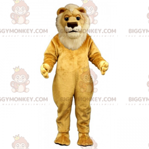 Costume de mascotte BIGGYMONKEY™ de lion a la crinière blanche