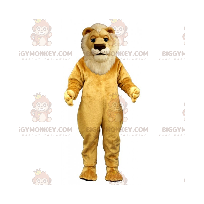 Costume de mascotte BIGGYMONKEY™ de lion a la crinière blanche