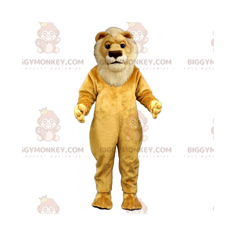 Valkokarjainen leijona BIGGYMONKEY™ maskottiasu -