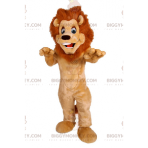 BIGGYMONKEY™ Costume da mascotte di adorabile leone con una