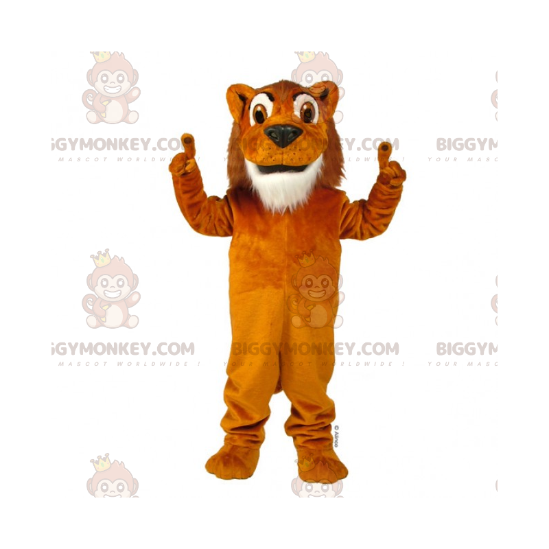 BIGGYMONKEY™ Costume da mascotte leone con rivestimento morbido