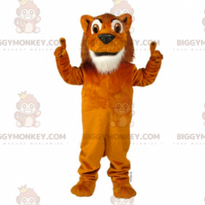 BIGGYMONKEY™ zacht gecoat leeuw mascotte kostuum -