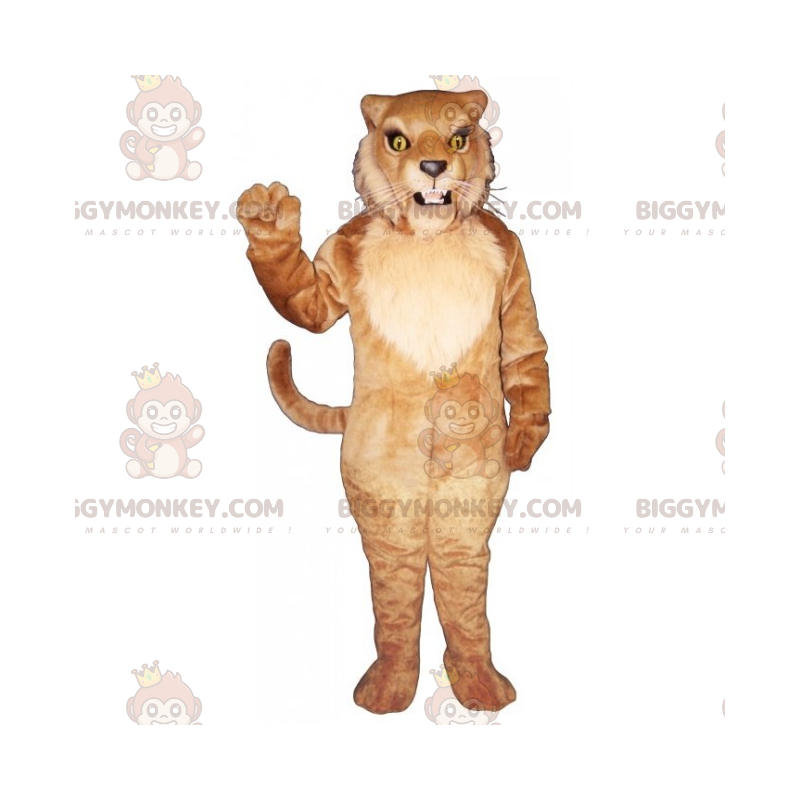 Costume da mascotte Leone con lunghi baffi BIGGYMONKEY™ -