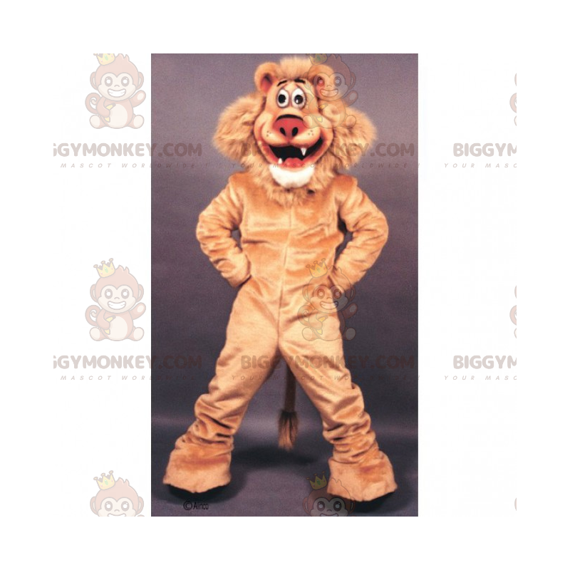 Fantasia de mascote de desenho animado de leão BIGGYMONKEY™ –