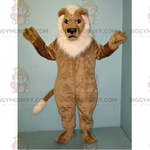 Lion BIGGYMONKEY™ maskottiasu valkoisella harjalla -