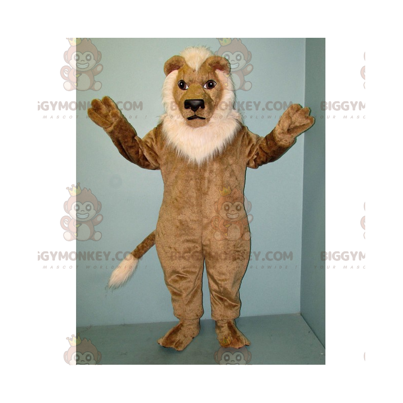 Lion BIGGYMONKEY™ Mascot Costume with White Mane –