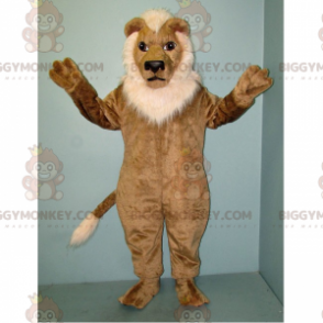 Costume da mascotte Leone BIGGYMONKEY™ con criniera bianca -