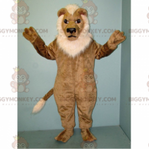 Disfraz de mascota León BIGGYMONKEY™ con melena blanca -