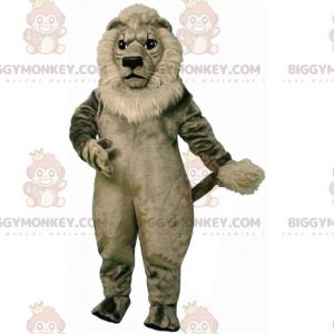 Costume da mascotte Leone BIGGYMONKEY™ con criniera grigia -