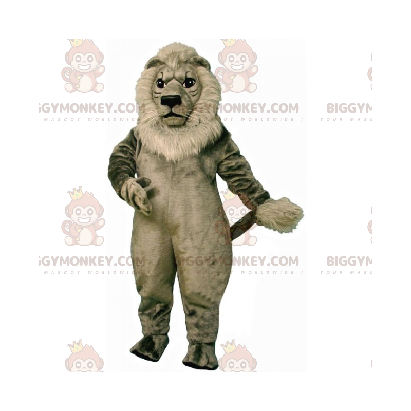 Costume da mascotte Leone BIGGYMONKEY™ con criniera grigia -