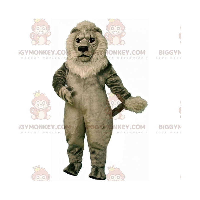 Costume de mascotte BIGGYMONKEY™ de lion avec crinière gris -