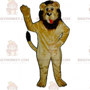 Traje de mascote de leão BIGGYMONKEY™ com juba marrom –